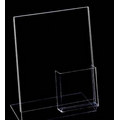 Acrylic Sign Holder w/ 4.25"x4"x1.5" Literature Pocket